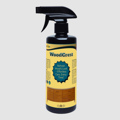 WoodCrest eco-friendly wood cleaner and wood stain remover. Revitalize and enhance the natural beauty of wooden surfaces with this safe, residue-free formula